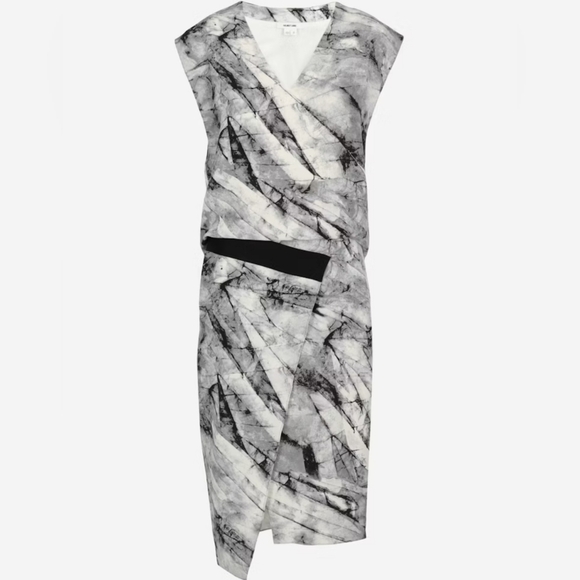 Helmut Lang abstract midi sleeveless dress uk size 00 - Picture 2 of 12